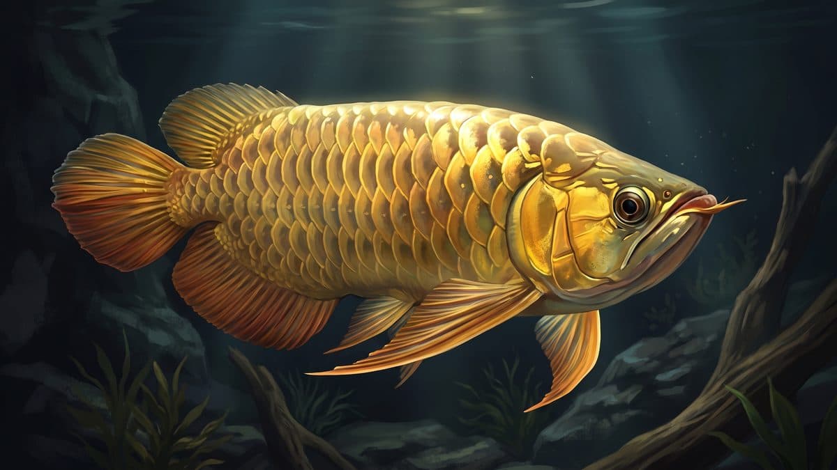 A Super Red Asian Arowana displaying vibrant crimson scales in a professionally maintained aquarium
