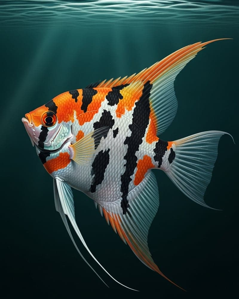 Angel Koi Fish (Pterophyllum scalare) — premium specimen