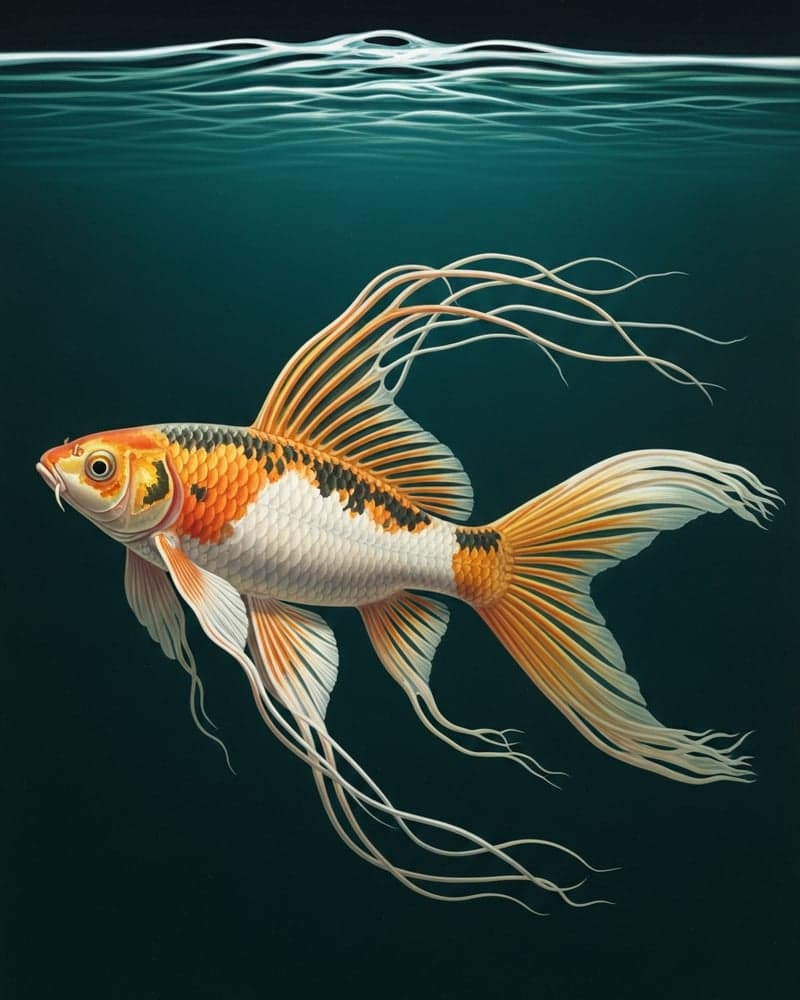 Butterfly Koi (Cyprinus rubrofuscus) — long-fin specimen
