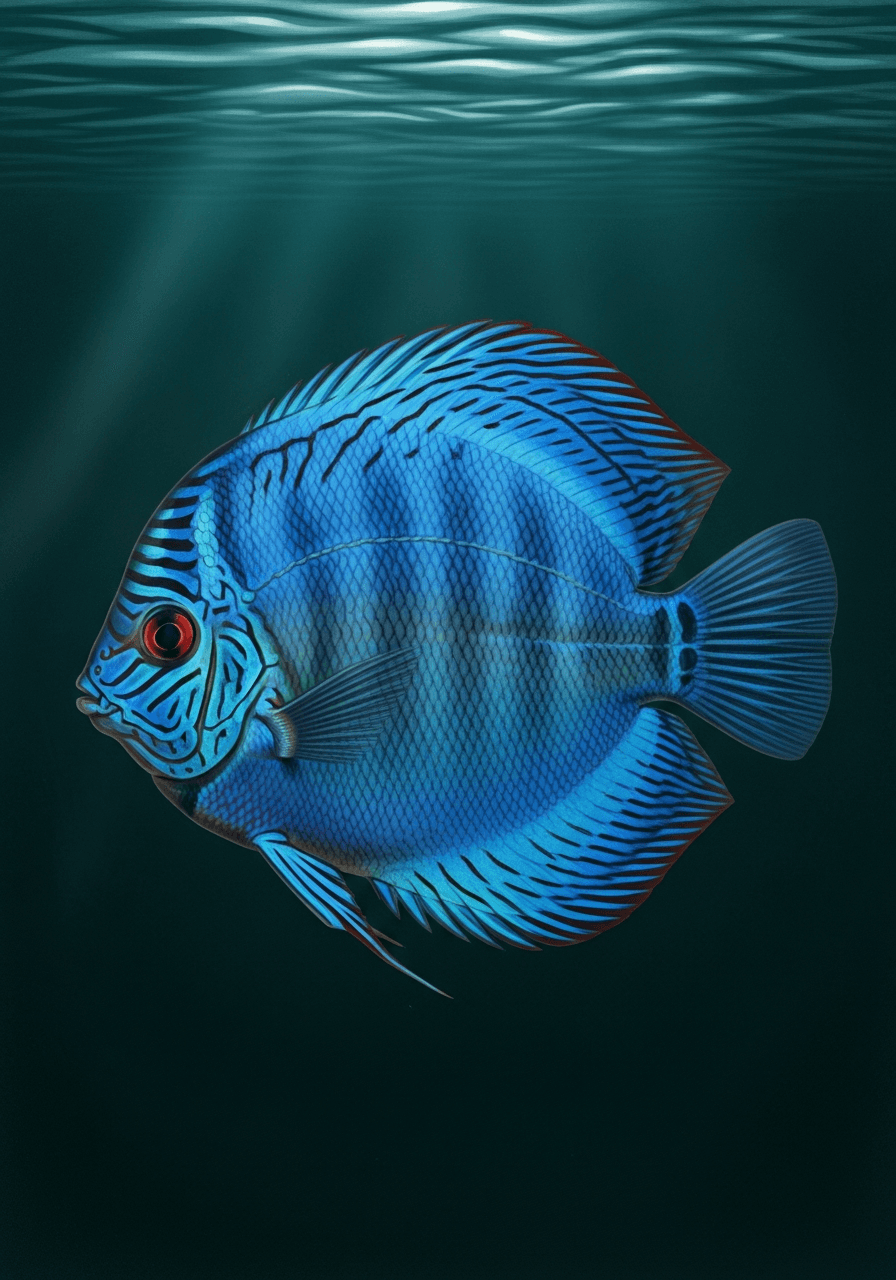 Cobalt Blue Discus (Symphysodon aequifasciatus) — premium specimen