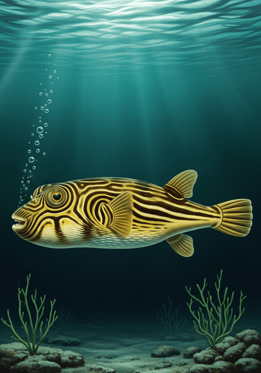 Fahaka Pufferfish (Tetraodon lineatus) — premium specimen