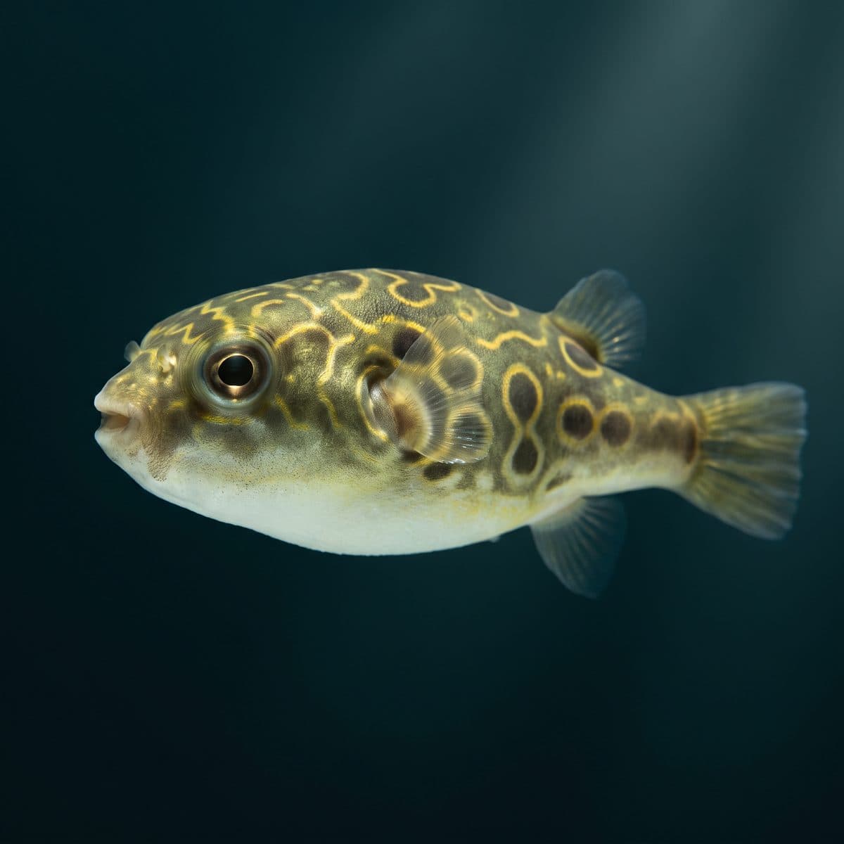 Figure Eight Puffer Fish (Tetraodon biocellatus) — premium specimen
