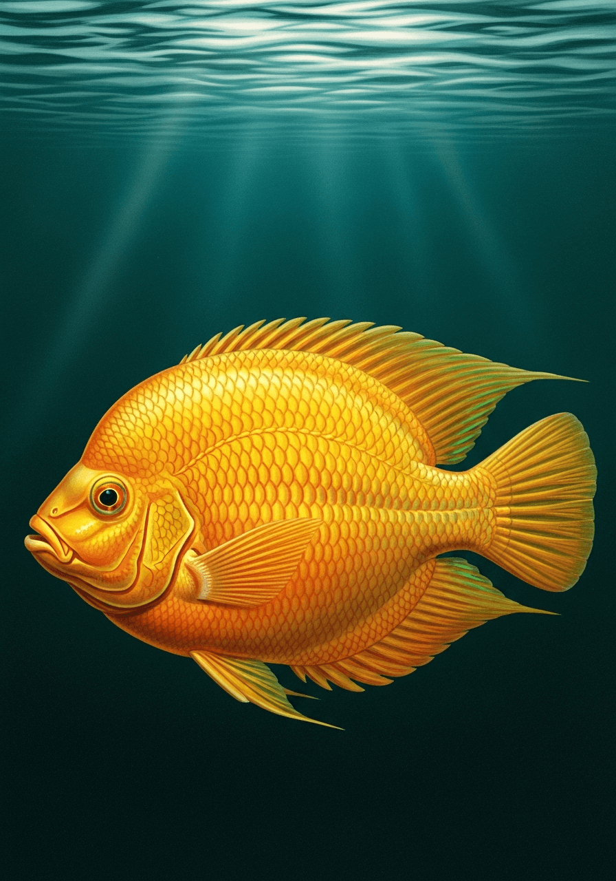 Gold Severum Cichlid (Heros efasciatus) — premium specimen
