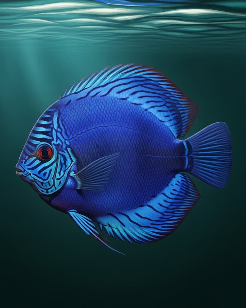 Royal Blue Discus (Symphysodon aequifasciatus) — premium specimen