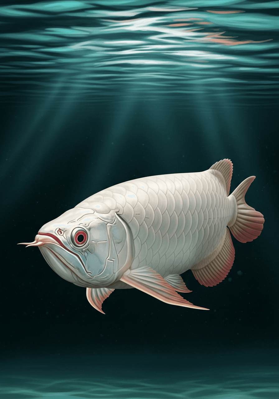 Short-Body Albino Silver Arowana (Osteoglossum bicirrhosum) — premium specimen