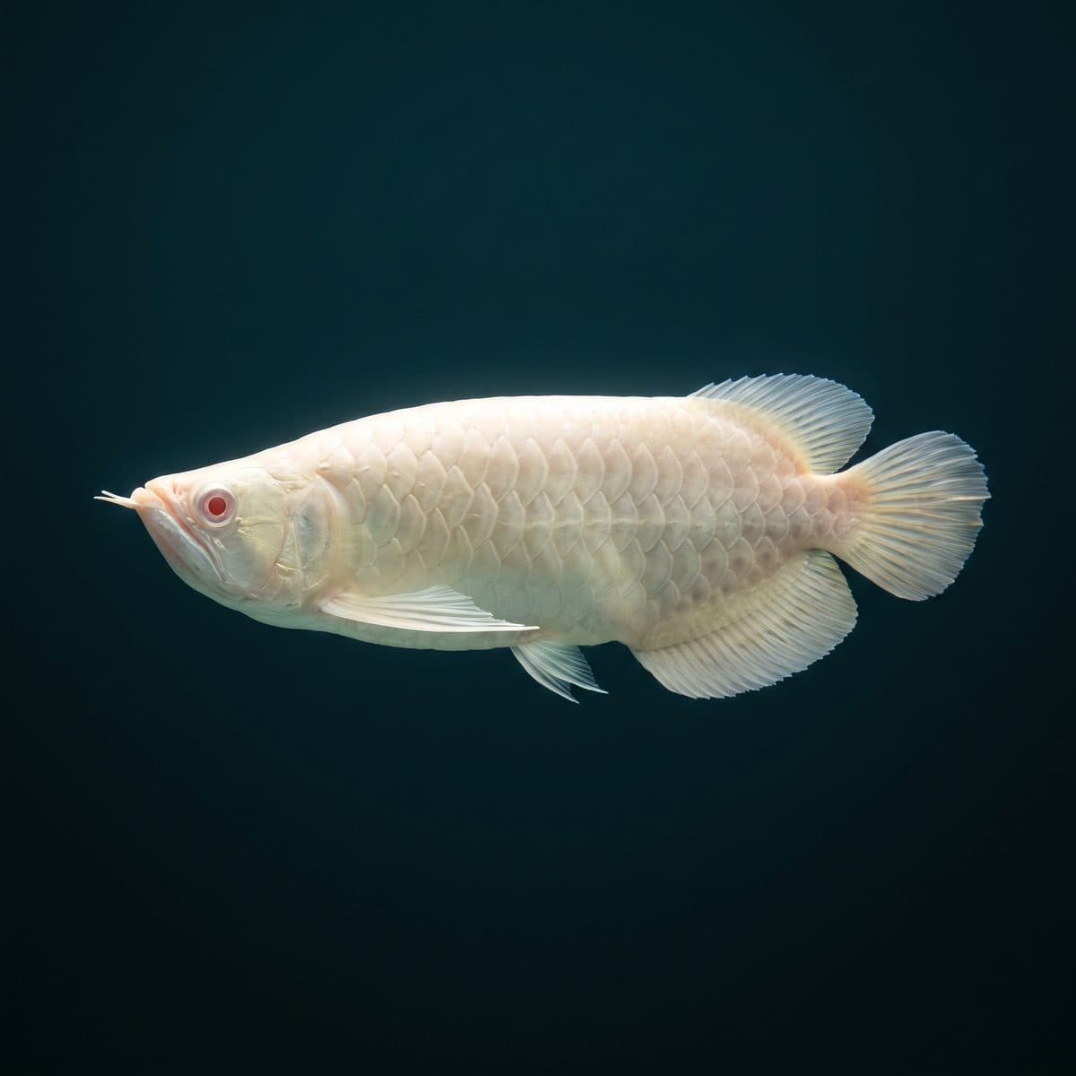 Short-Body Albino Silver Arowana (Osteoglossum bicirrhosum) — premium specimen