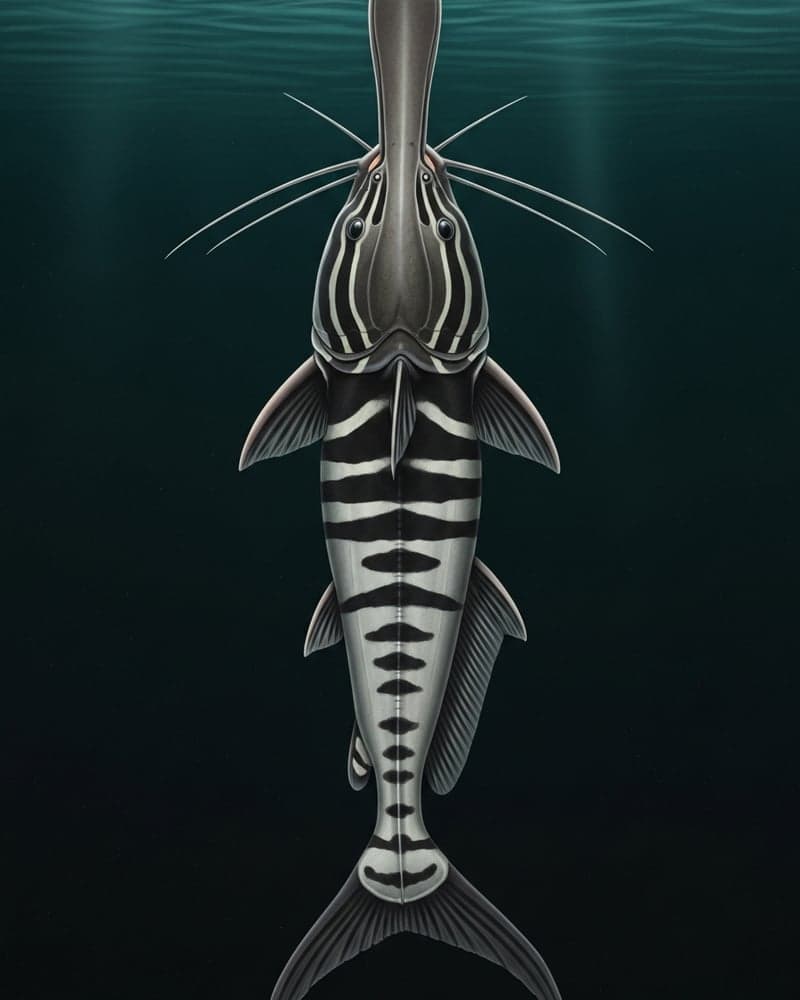 Shovelnose Tiger Catfish (Pseudoplatystoma tigrinum) — premium specimen