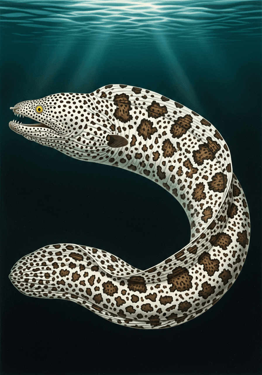 Snowflake Moray Eel (Echidna nebulosa) — premium specimen