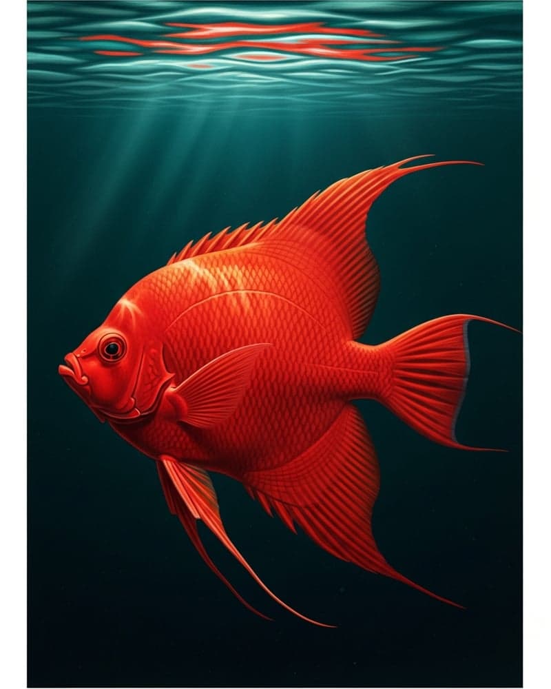 Starfire Red Angelfish (Pterophyllum scalare) — premium specimen