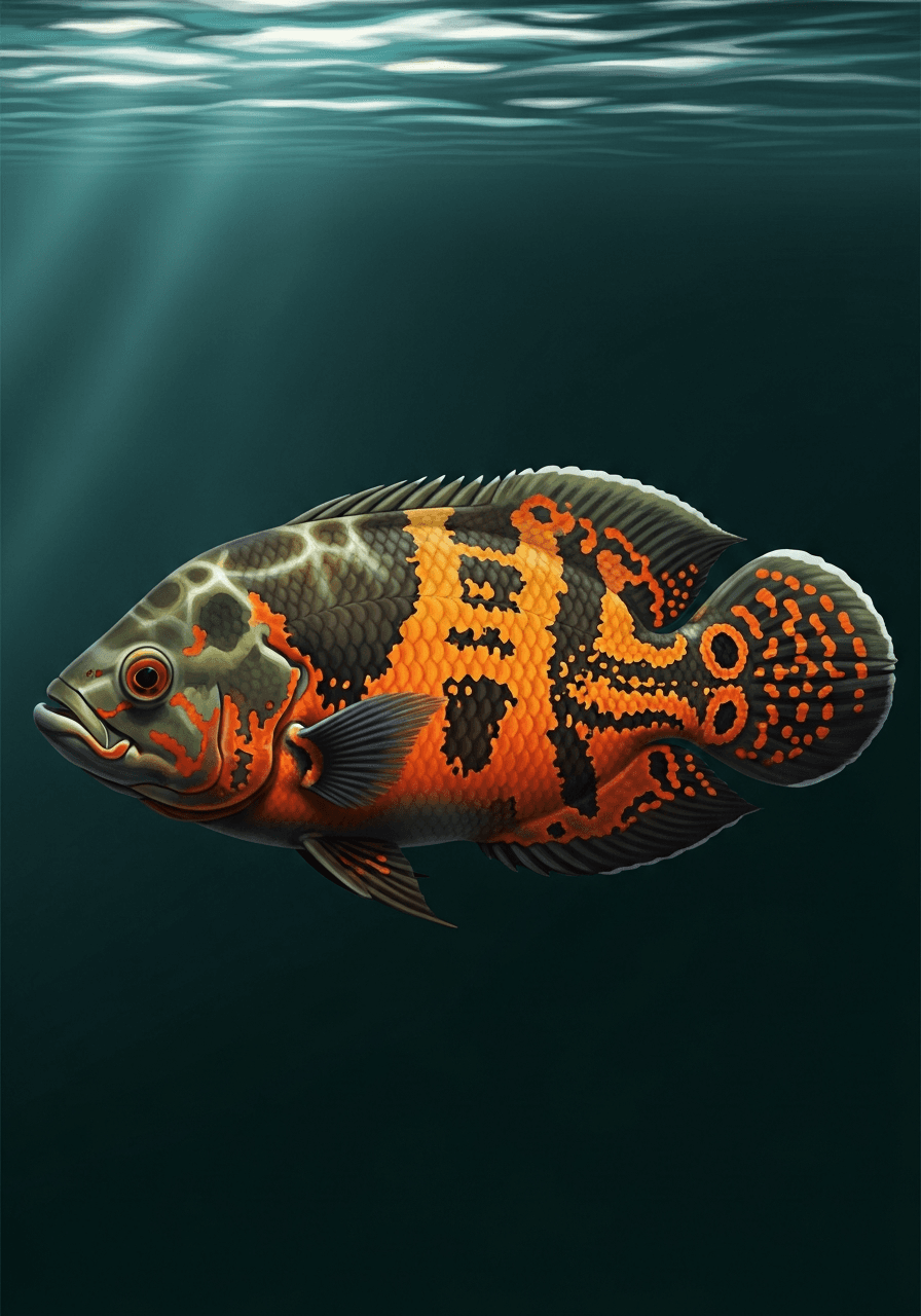 Tiger Oscar (Astronotus ocellatus) — premium specimen
