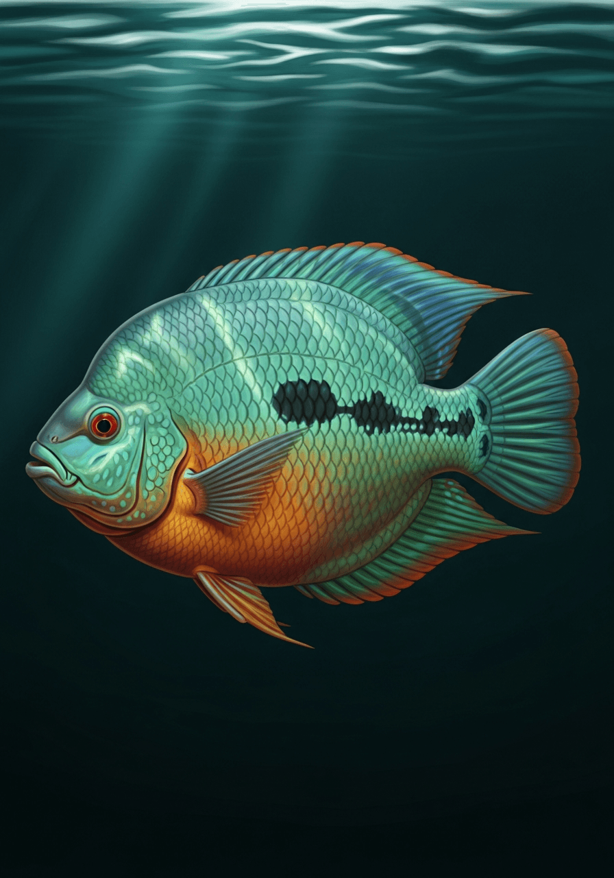 Turquoise Severum Cichlid (Heros efasciatus) — premium specimen