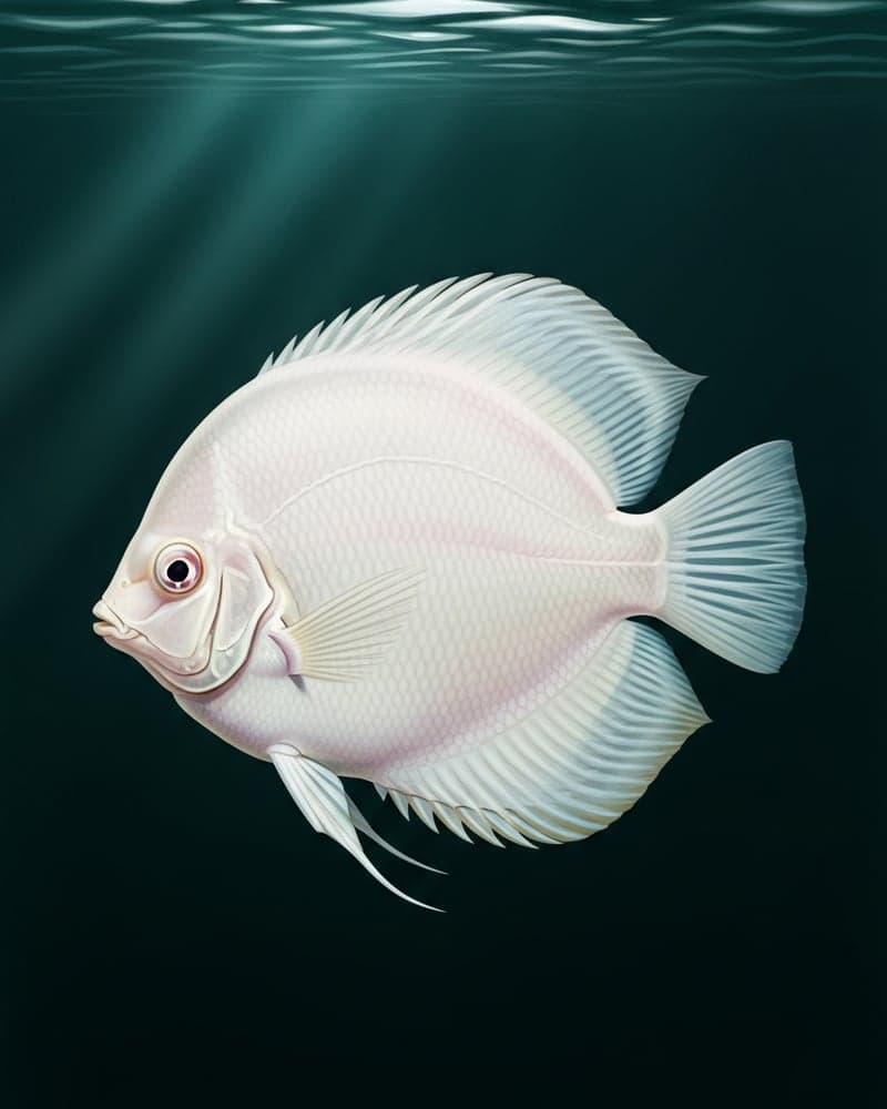 White Butterfly Discus (Symphysodon aequifasciatus) — premium specimen